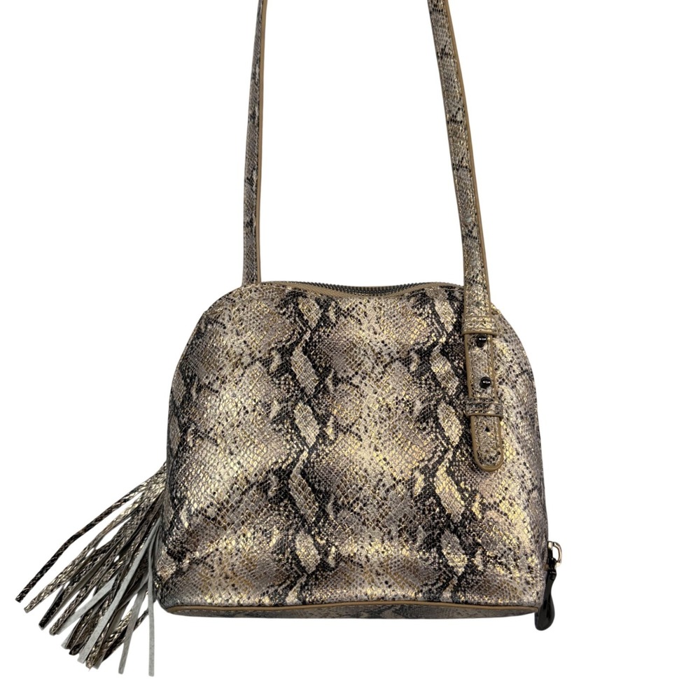 HOBO Metallic Snakeskin Leather‎ Crossbody Y2K Indie Sleaze Festival Boho Bag